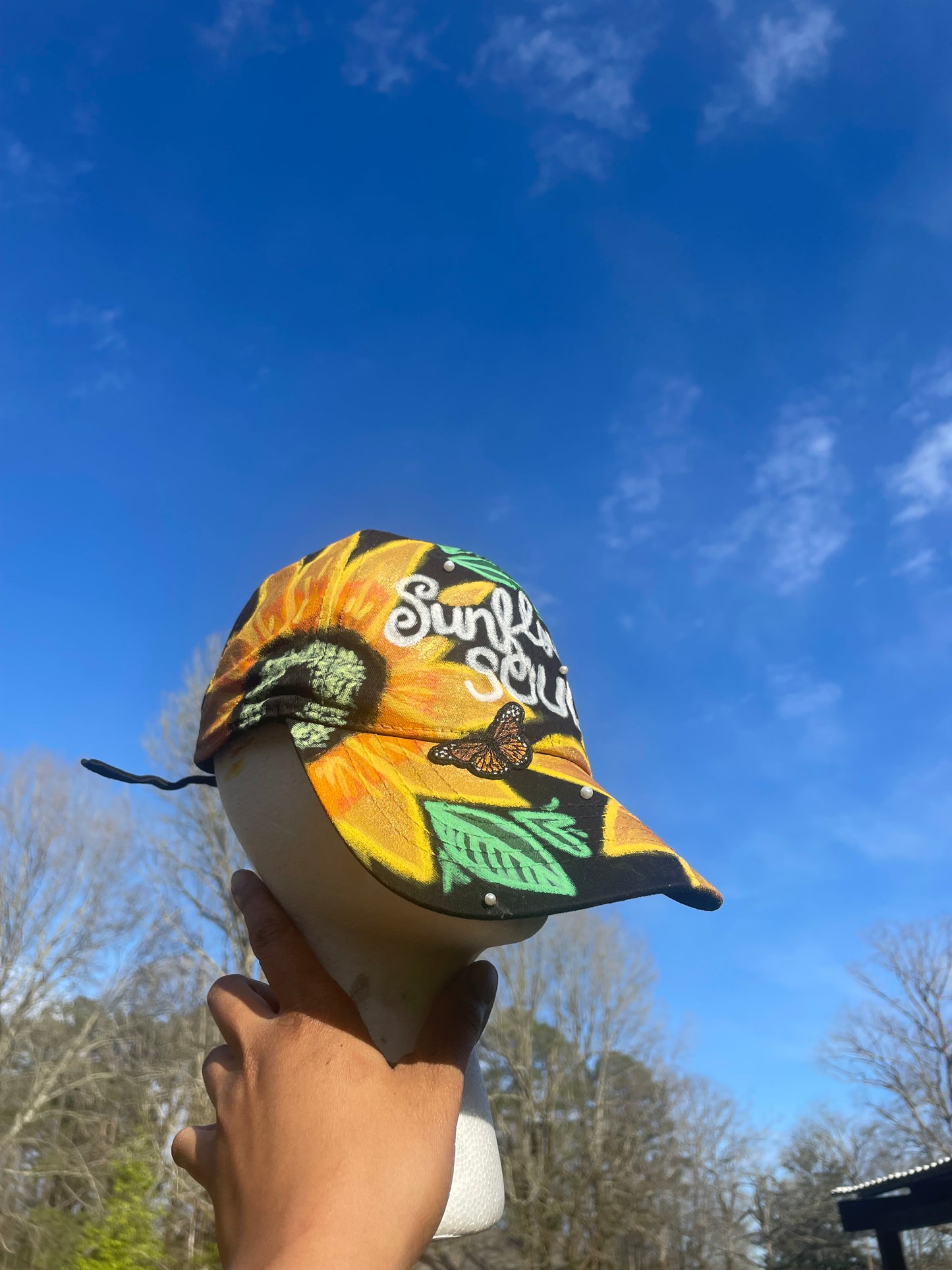 Hand Painted Sunflower Soul Hat